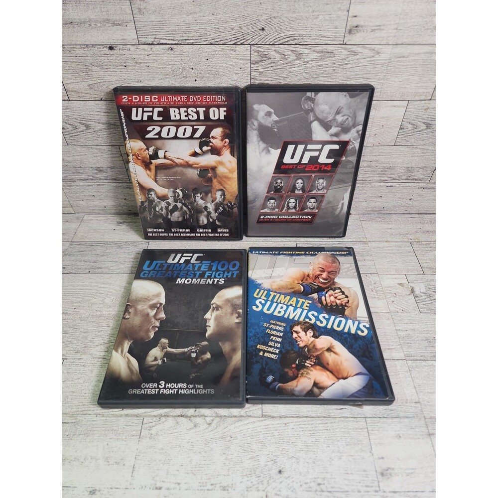 4 UFC DVD LOT - Ultimate 100 Moments, Best of 2014 & 2007, Ultimate Submissions